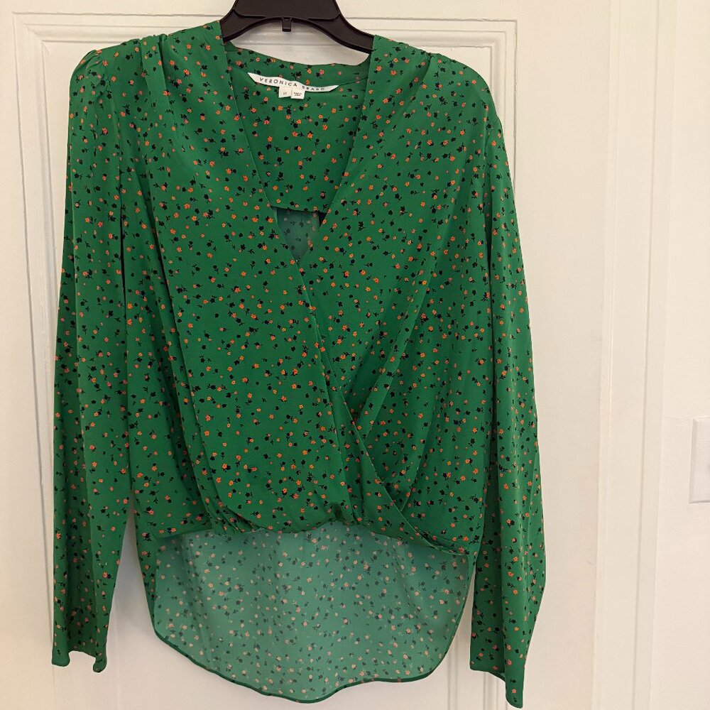 Veronica Beard Printed Silk Blouse